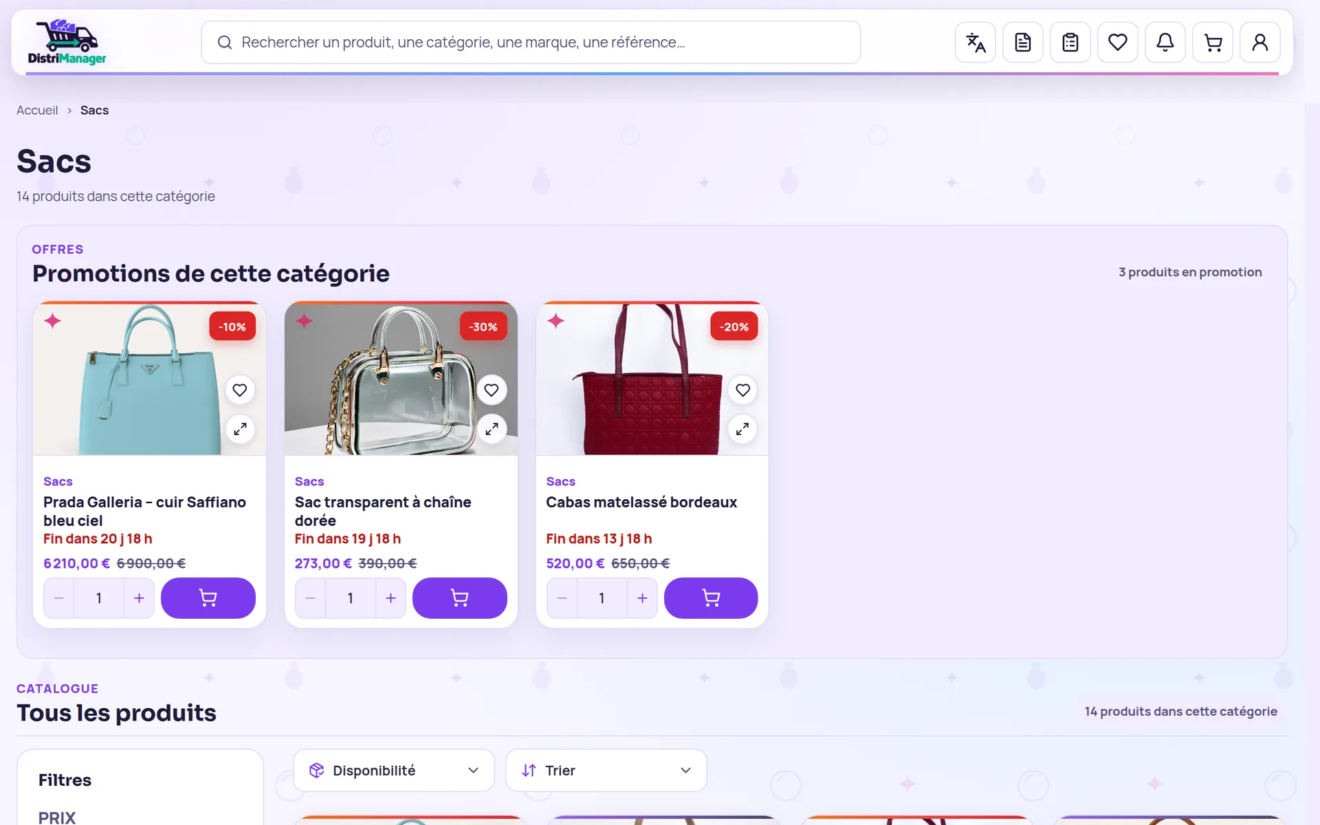 Vos produits, bien présentés.